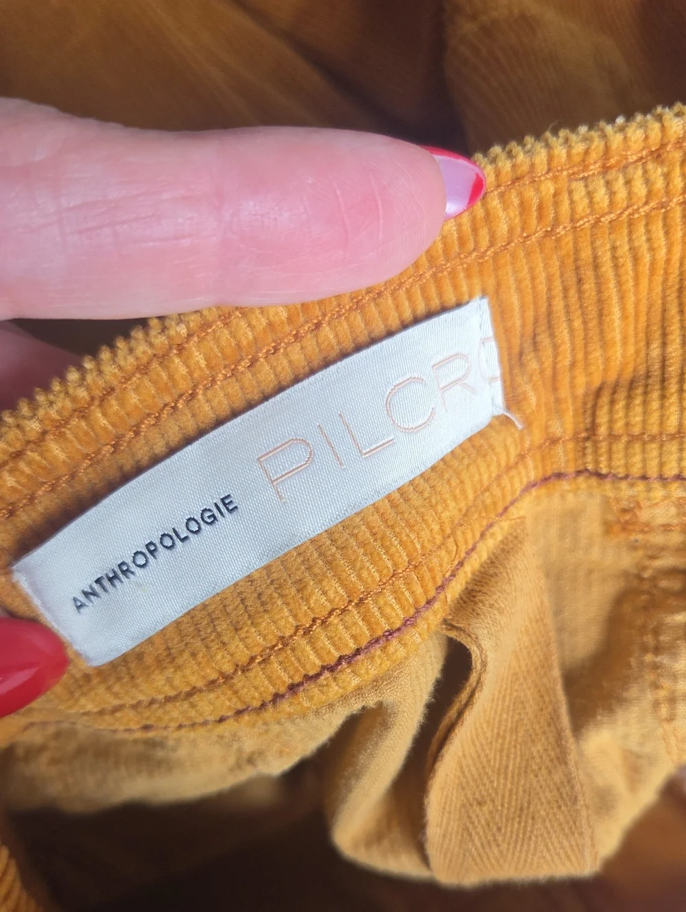 Anthropologie Pilcro Mustard Corduroy Trouser Bootcut Pants Size 25